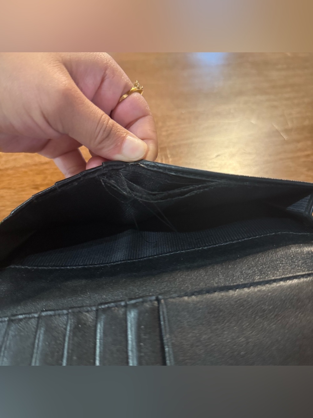 Coach Black Croc-Embossed Leather Snap Wallet - Picture 4 of 5